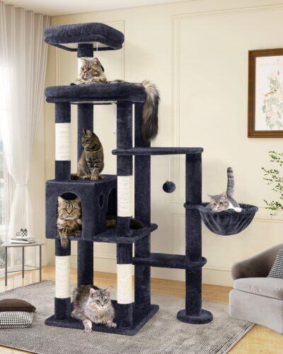 F65 Tall Cat Tower(Dark Grey,65-inch)