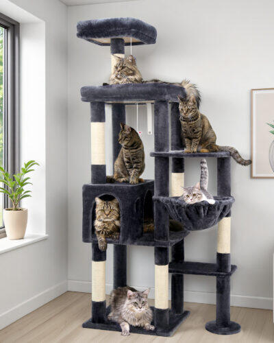 F65B Tall Cat Tower (Dark Grey, 65-inch)