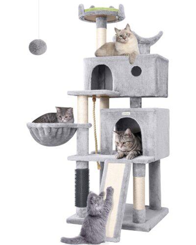 S57 Adult Cat Tree(Light Gray,57-inch)