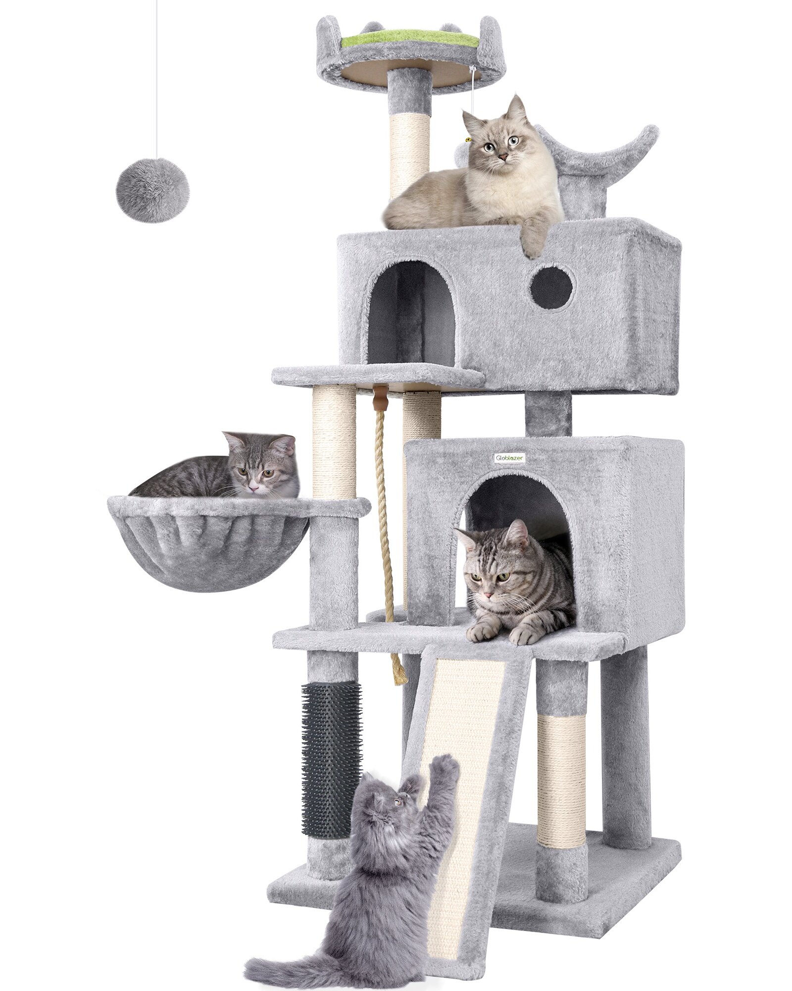 S57 Adult Cat Tree(Light Gray,57-inch)