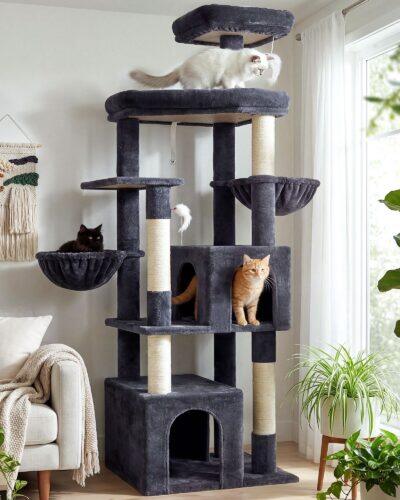S68 Cat Climbing Tower(Dark Gray,68-inch)