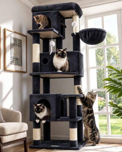 F66 Cat Tower (Dark Grey, 66-inch)