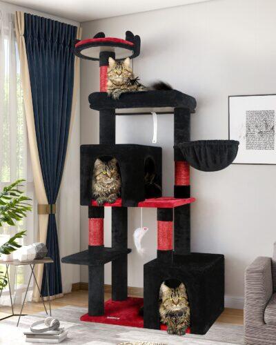 F62 Gothic Cat Tree (Black, 62-inch)