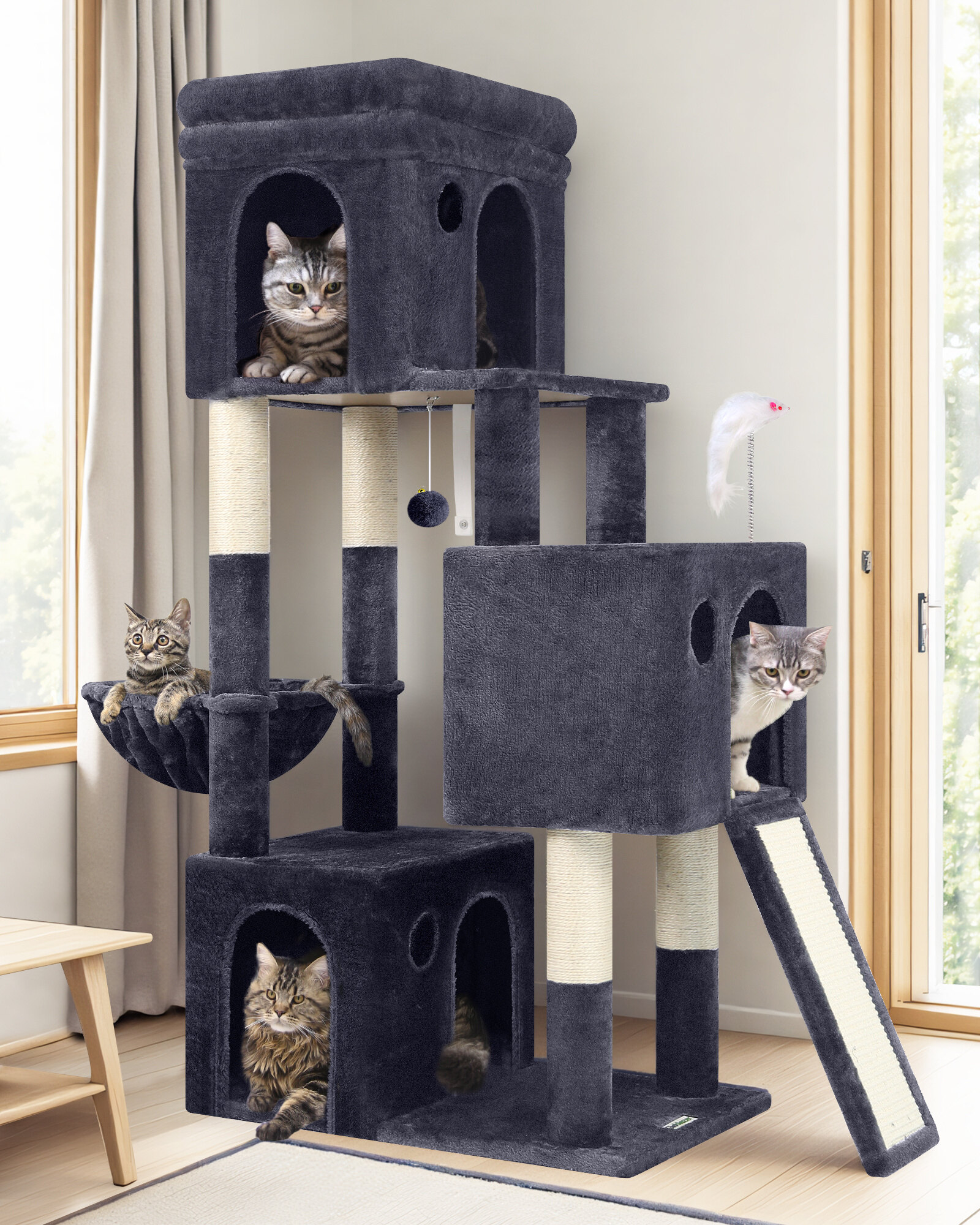 F52B Cat Condos(Dark Grey,52-inch)