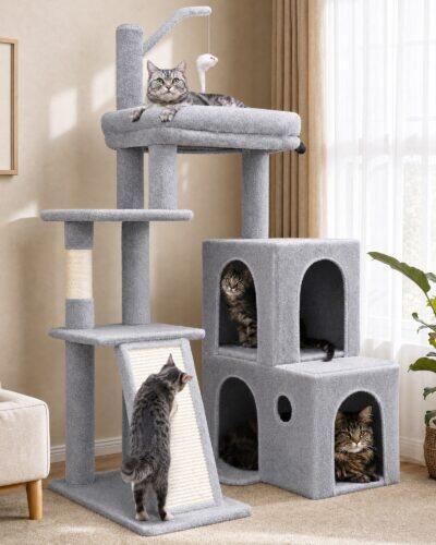 F50 Cat Tree Tower (Light Gray, 50-inch)