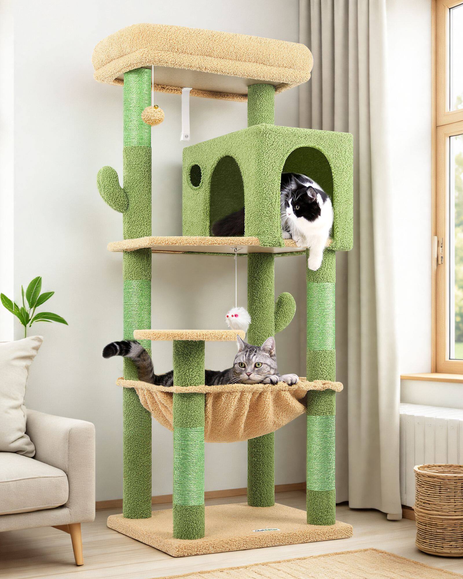 F53 Cat Tree(Cactus Green,53-inch)