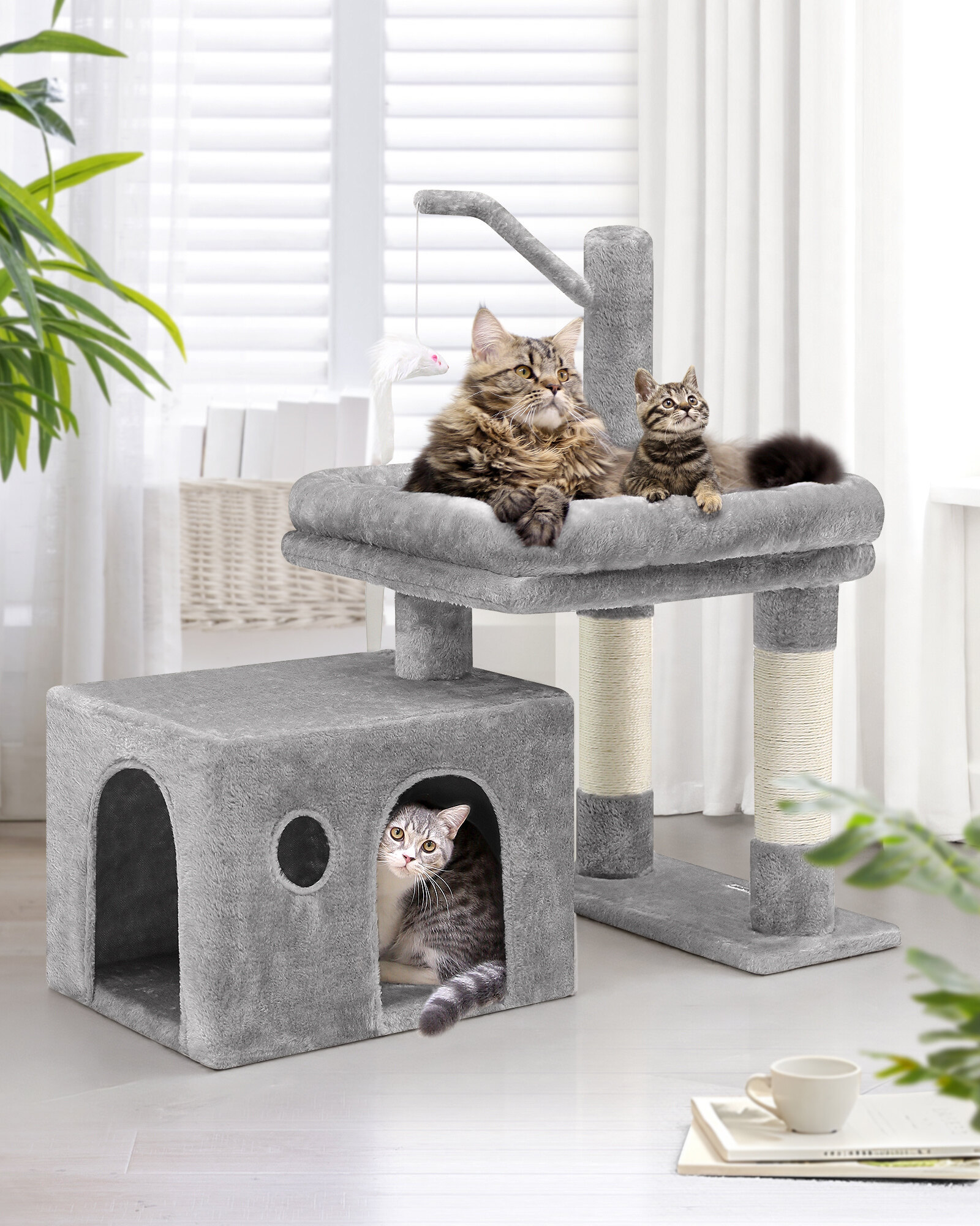 F32 Cat Tree(Light Gray,32-inch)