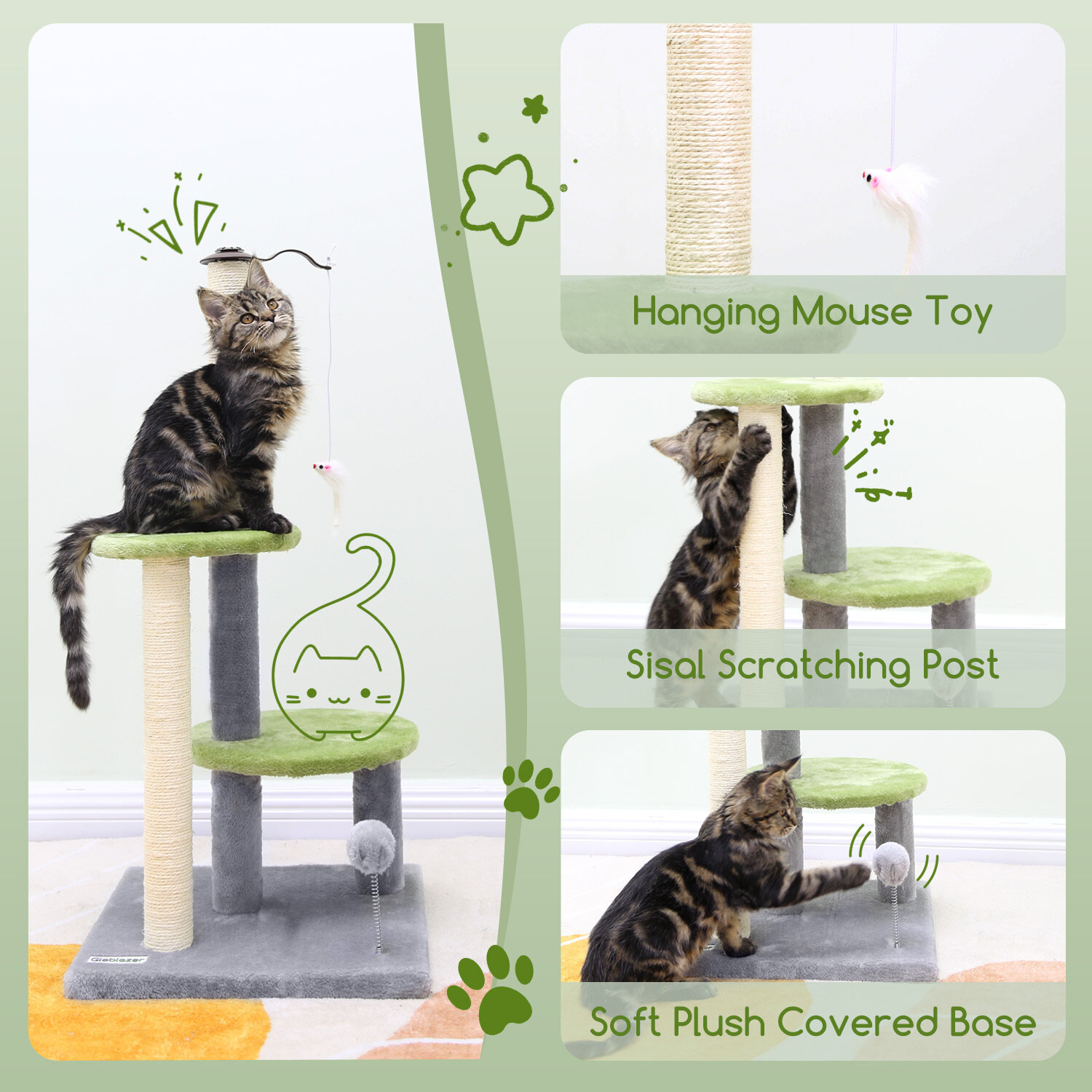 SC34 Scratching Post(Light Grey,34-inch)
