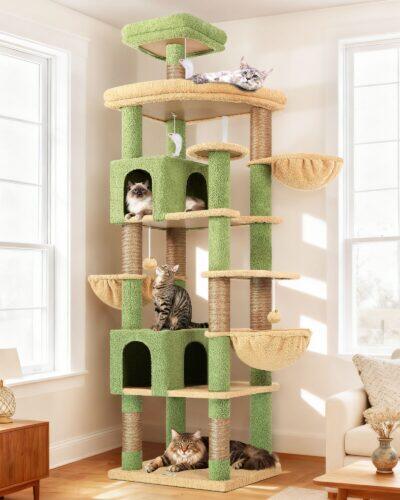 S82 Heavy Duty Cat Tree(Cactus Green,82-inch)