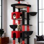 S82 Heavy Duty Cat Tree(Gothic Red Black,82-inch)