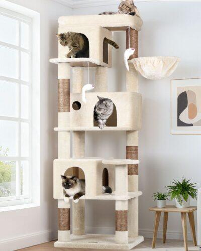 F66 Cat Tower(Beige,66-inch)