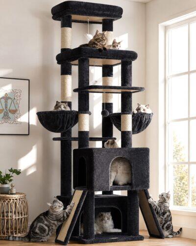 Z78 Tall Cat Tree (Dark Grey, 78-inch)