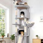 F84B Cat Tree Tower(Light Grey,84-inch)