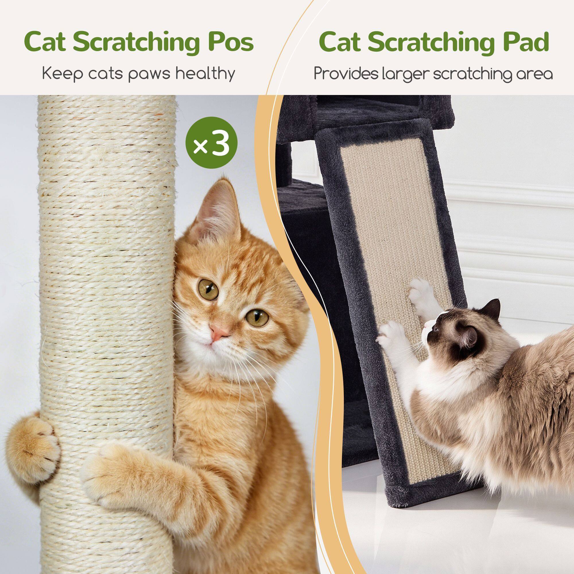 F55 Cat Tree For Indoor Cats Large Adult(Dark Grey,55-inch)