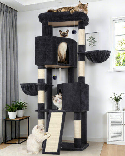S69B Tall Cat Tree (Dark Grey, 69-inch)