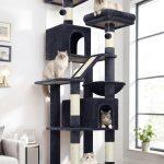 F74D Cat Tree Tower(Dark Grey,74-inch)