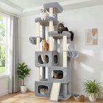 S85 Tall Cat Tower(Light Grey,85-inch)