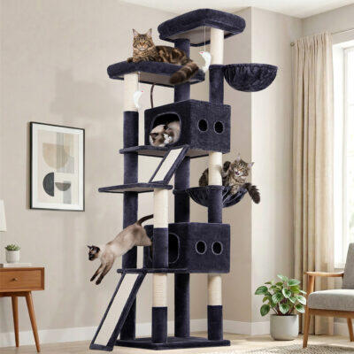 S83F Heavy Duty Cat Tree(Dark Grey,83-inch)
