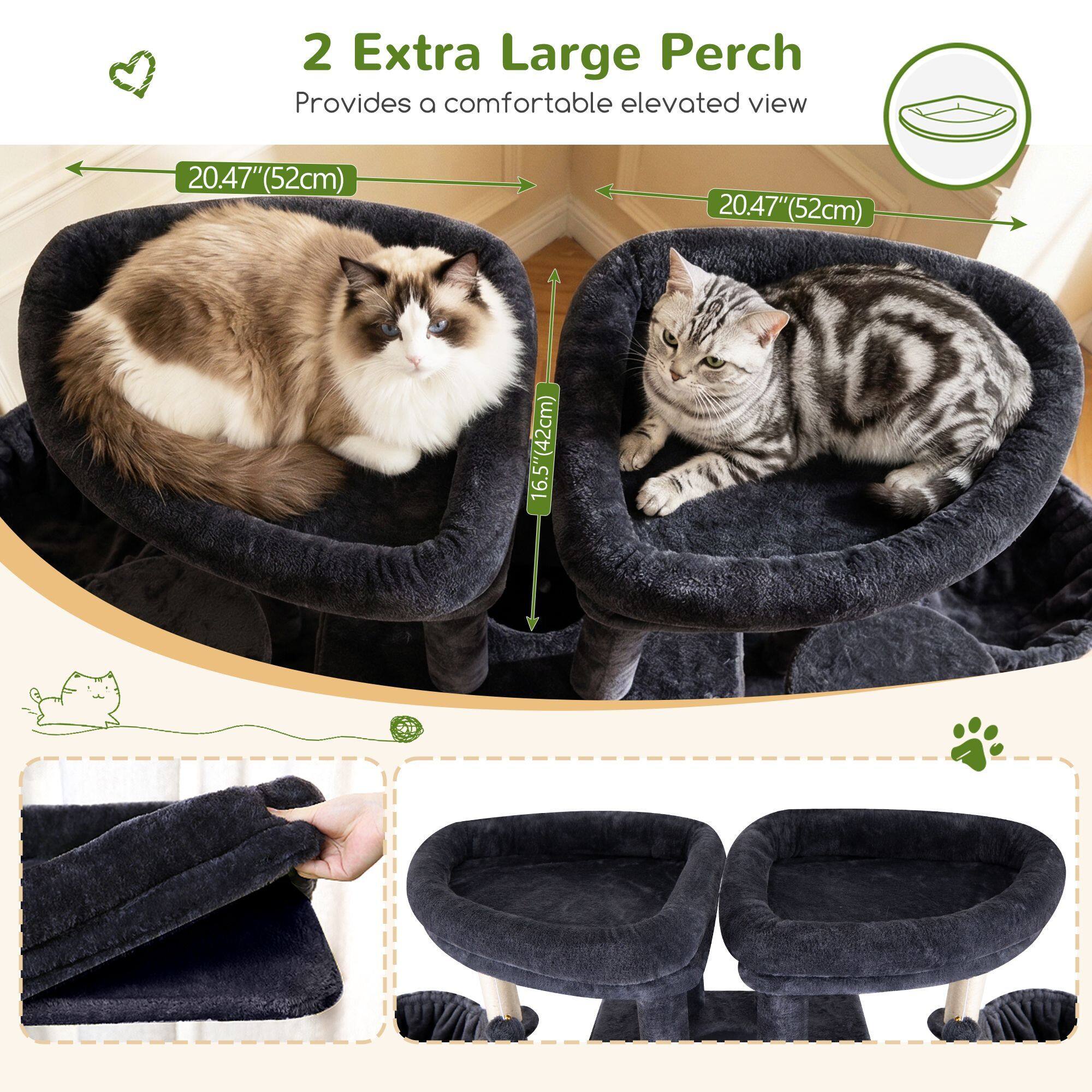 S78E Heavy Duty Cat Tree(Dark Grey,78-inch)