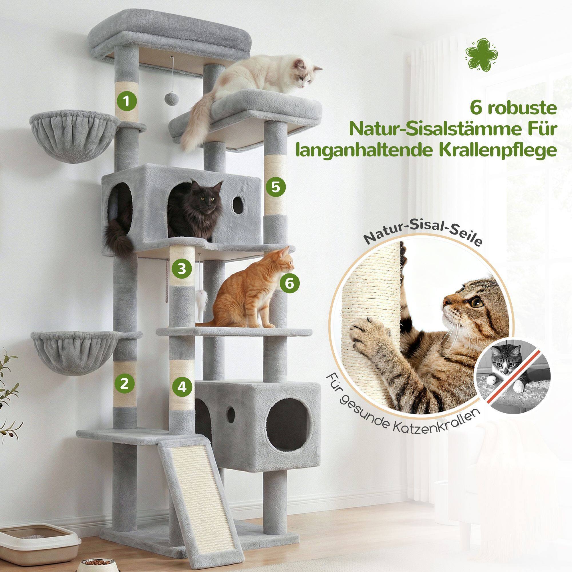 S77C Cat Tree(Light Grey,77-inch)