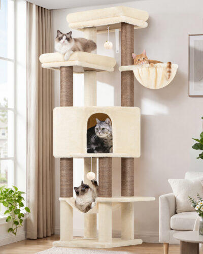 F65D Cat Tree (Beige, 65-inch)