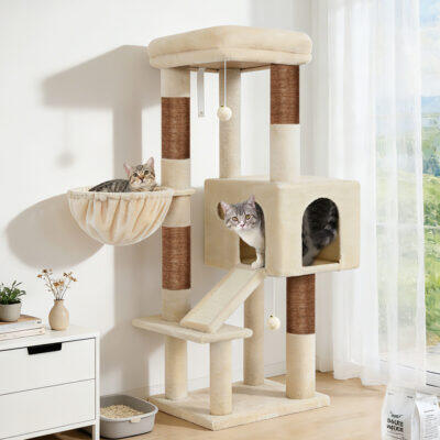 S50  Cat Tree For Large Cats(Beige,50-inch)