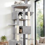 S80 Cat Tower With Scratching Post(Light Grey,80-inch)