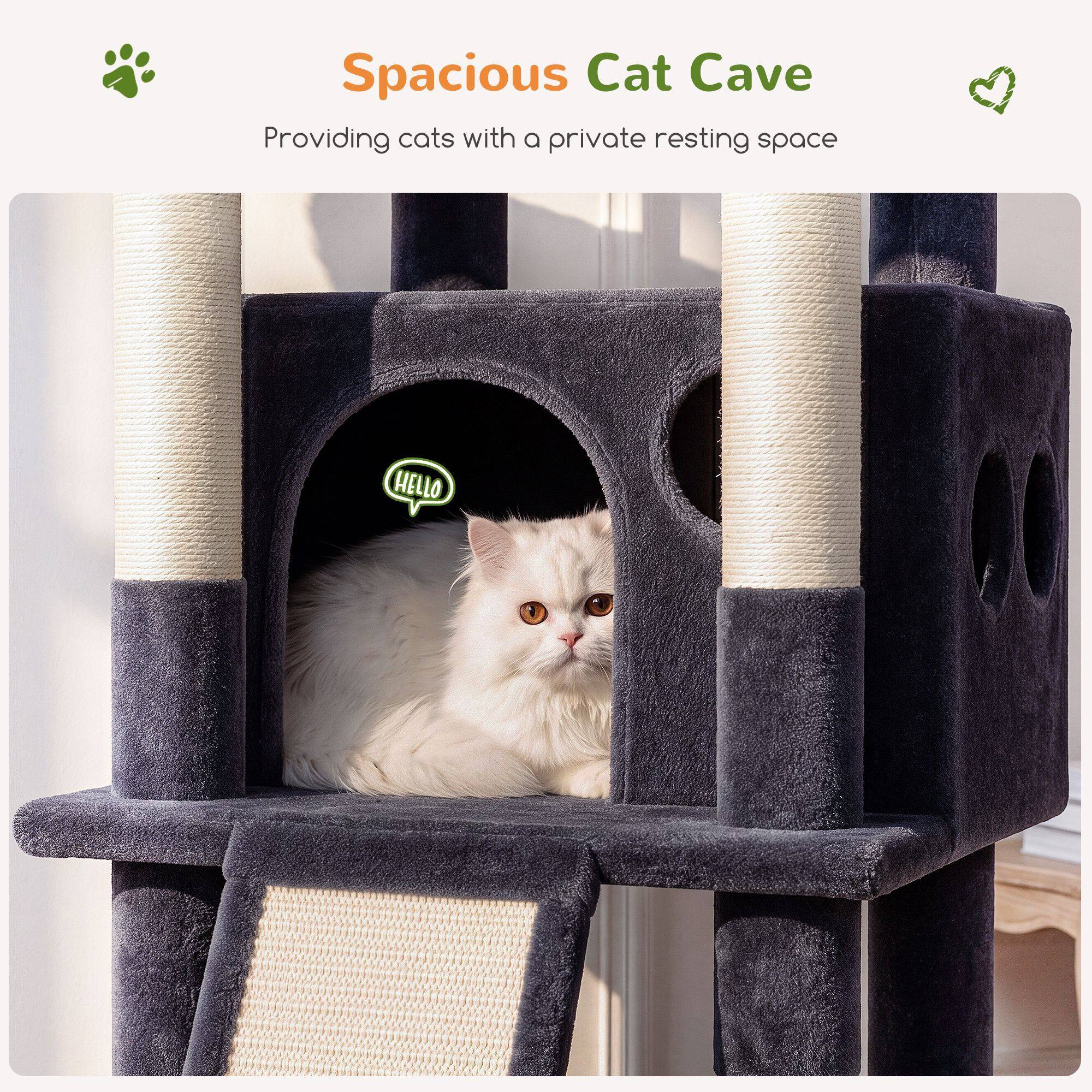 S70G Cat Tree Tower (Dark Grey, 70-inch)