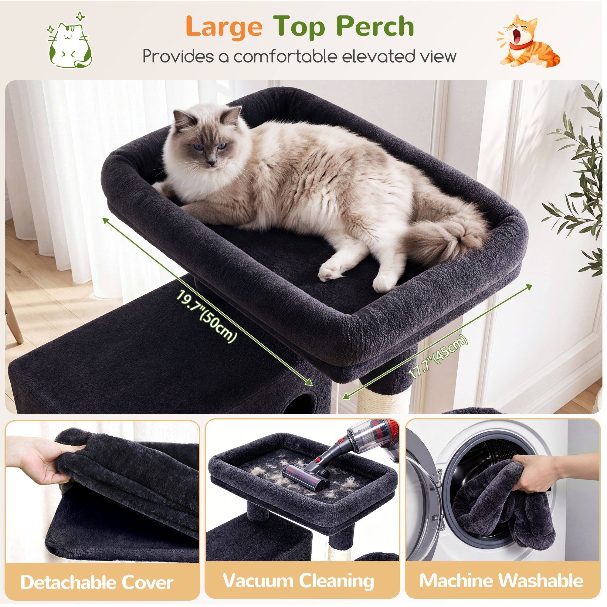 S70G Cat Tree Tower (Dark Grey, 70-inch)