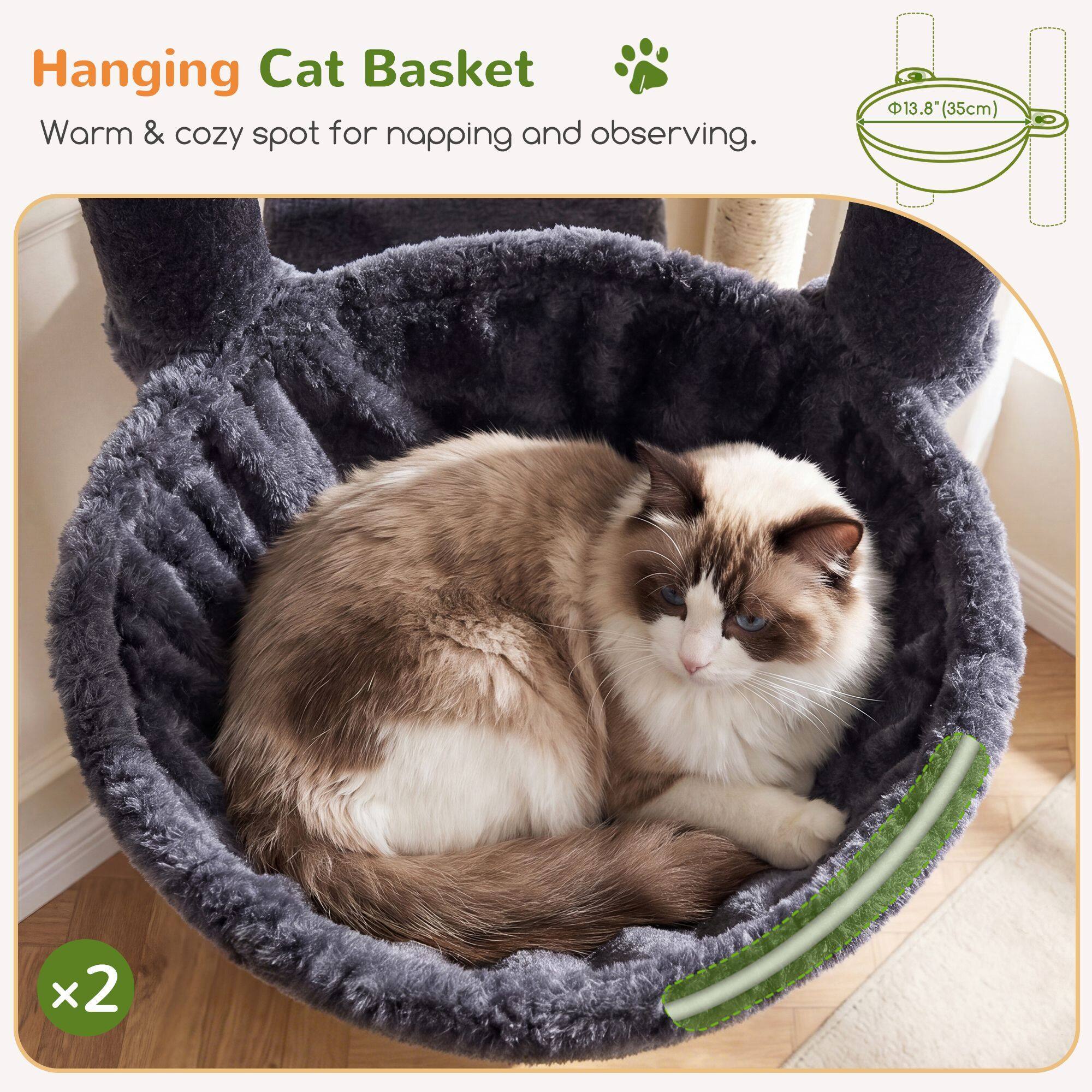 S70G Cat Tree Tower (Dark Grey, 70-inch)