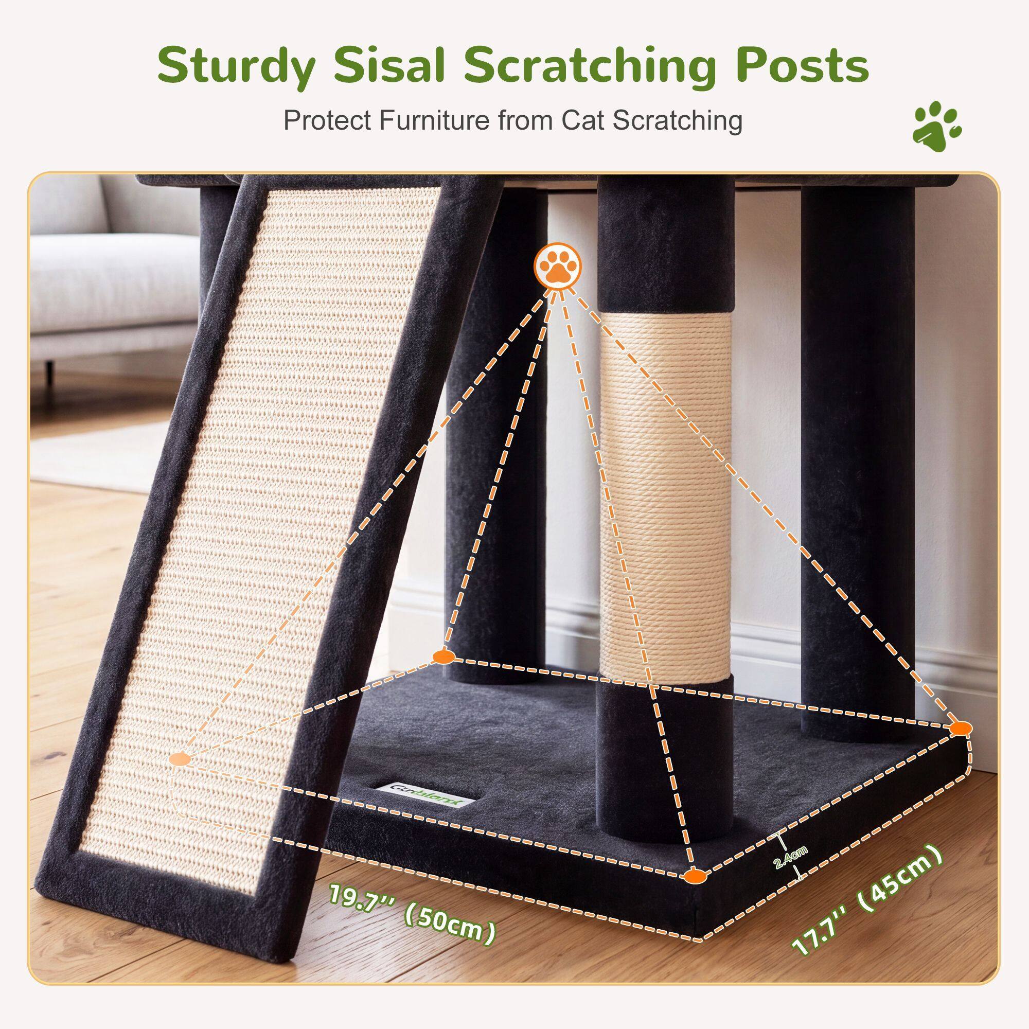 S70G Cat Tree Tower (Dark Grey, 70-inch)
