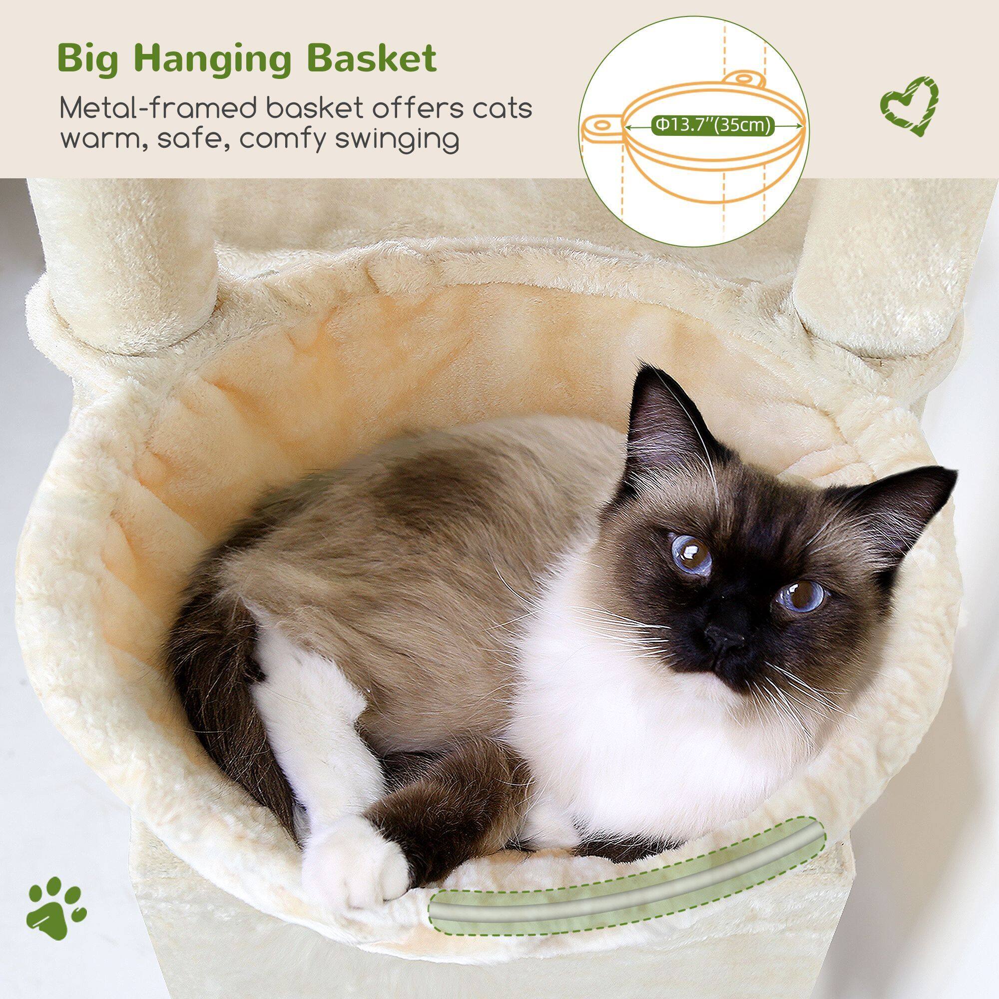 F45 Cat Tree For Large Cats(Beige,45-inch)