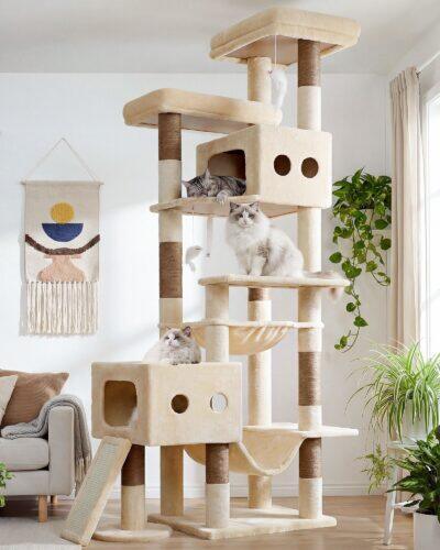 S83G Heavy Duty Cat Tree(Beige,83-inch)
