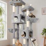 S72E Heavy Duty Cat Tree(Light Grey,72-inch)