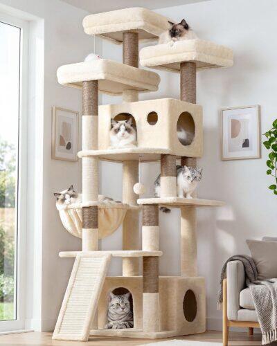 F73C Cat Tree (Beige, 73-inch)