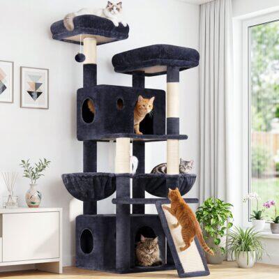 F64B Cat Tower (Dark Grey, 64-inch)