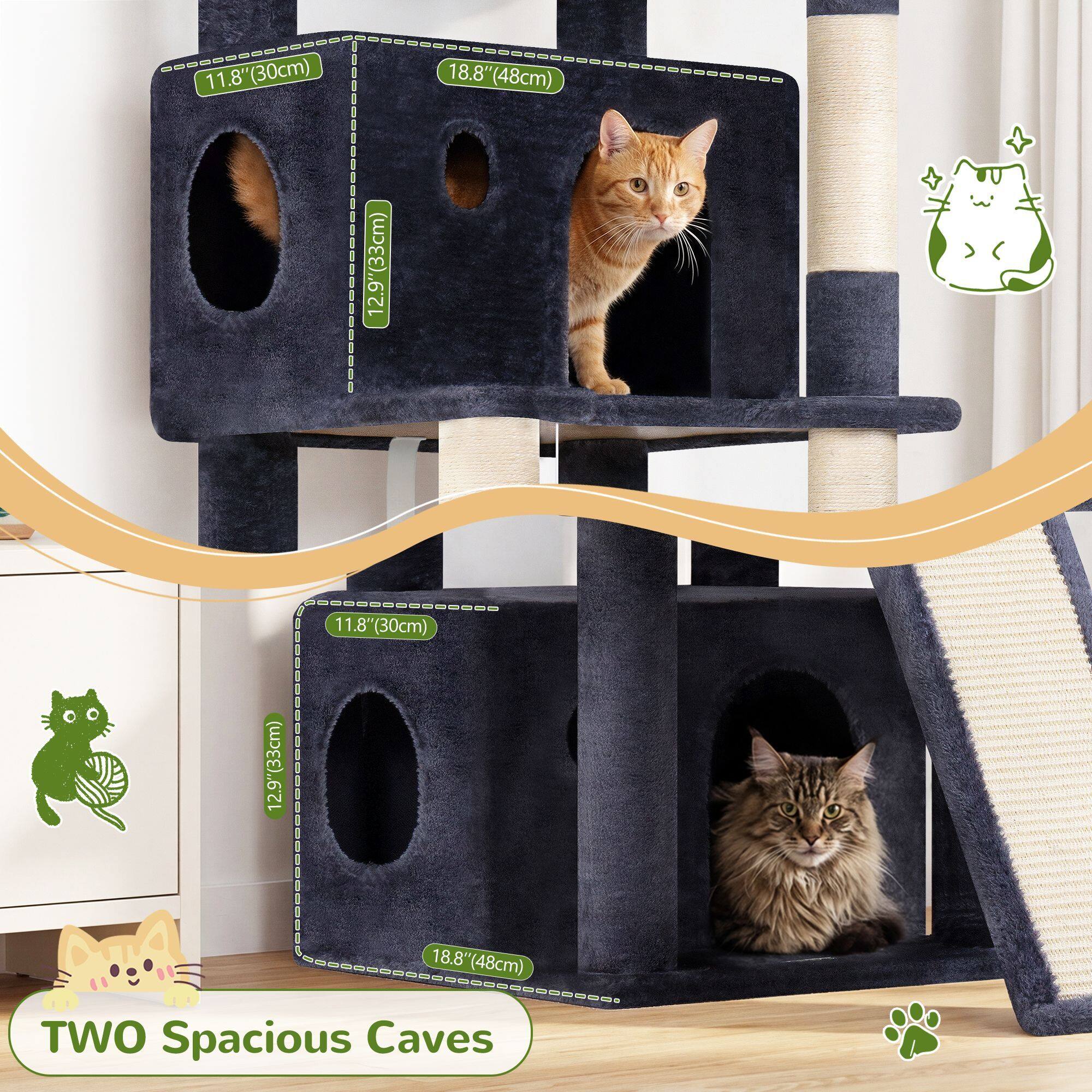 F64B Cat Tower(Dark Grey,64-inch)