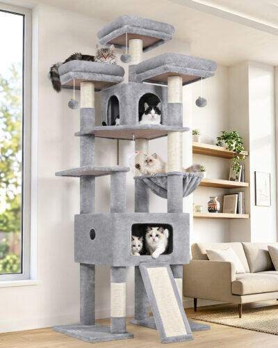 F75 Cat Tree(Light Grey,75-inch)