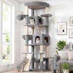 S81F Cat Tree For Large Cats(Light Grey,81-inch)