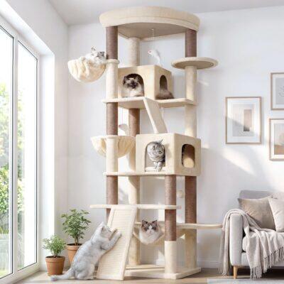 S81F Cat Tree For Large Cats(Beige,81-inch)
