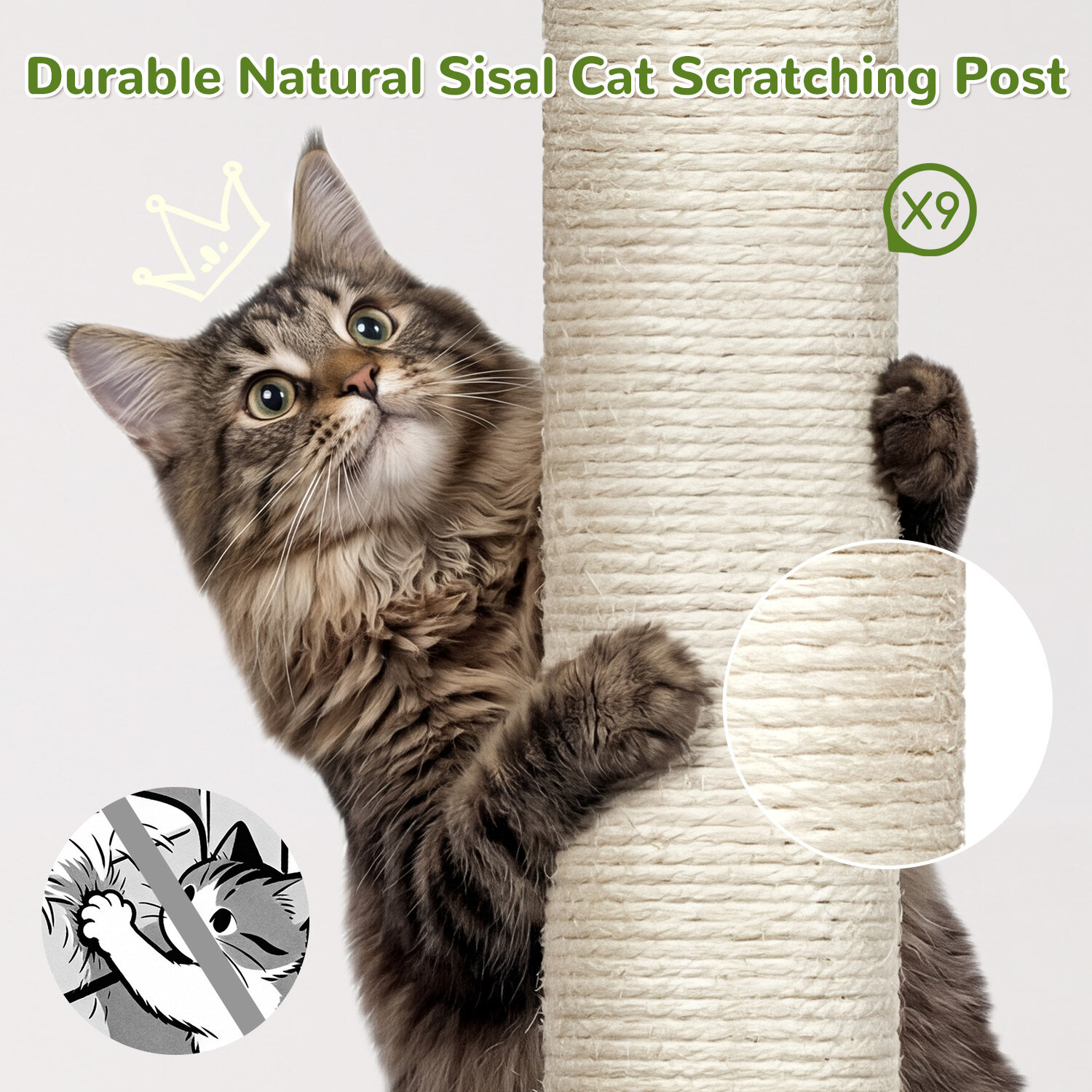 S84D Tall Cat Tree(Dark Grey,84-inch)