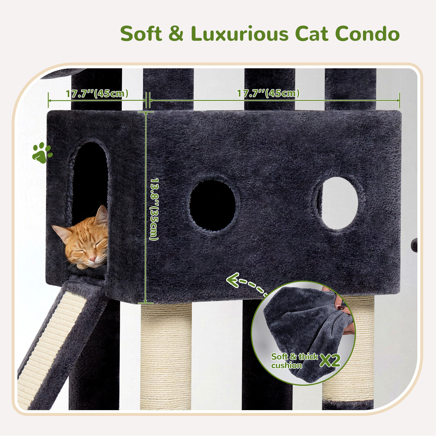 S84D Tall Cat Tree(Dark Grey,84-inch)