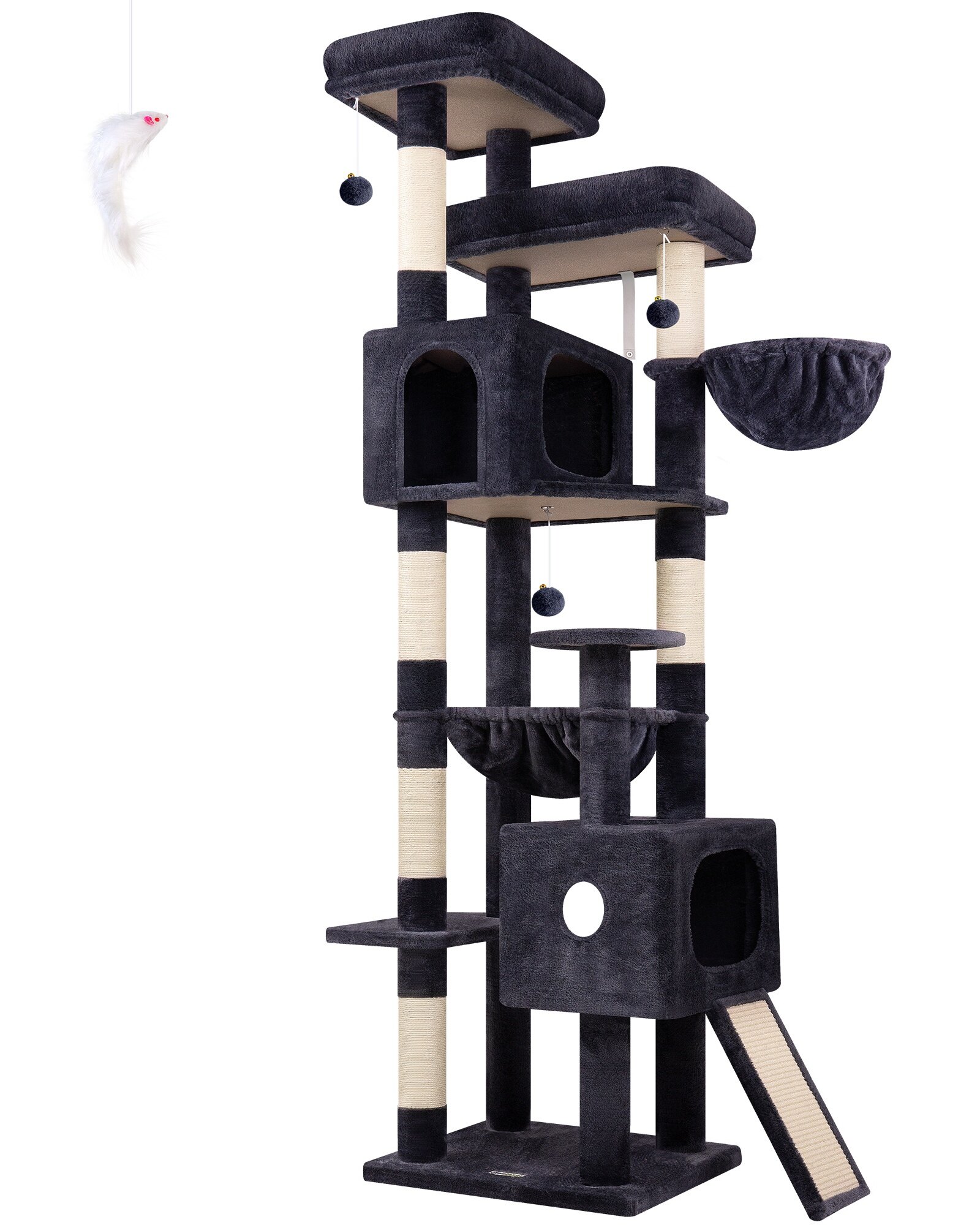 F80G Tall Cat Tree(Dark Grey,80-inch) - Cat Trees & Towers - Globlazer