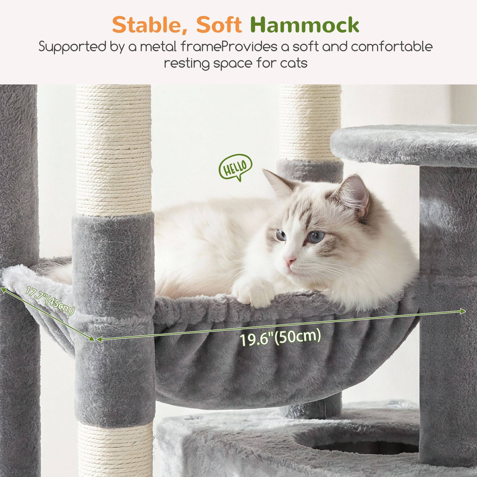 F80G Tall Cat Tree(Light Grey,80-inch)