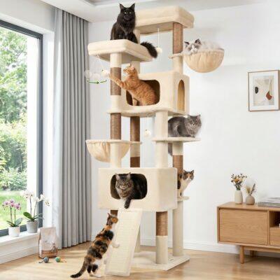 S77E Cat Tower(Beige,77-inch)
