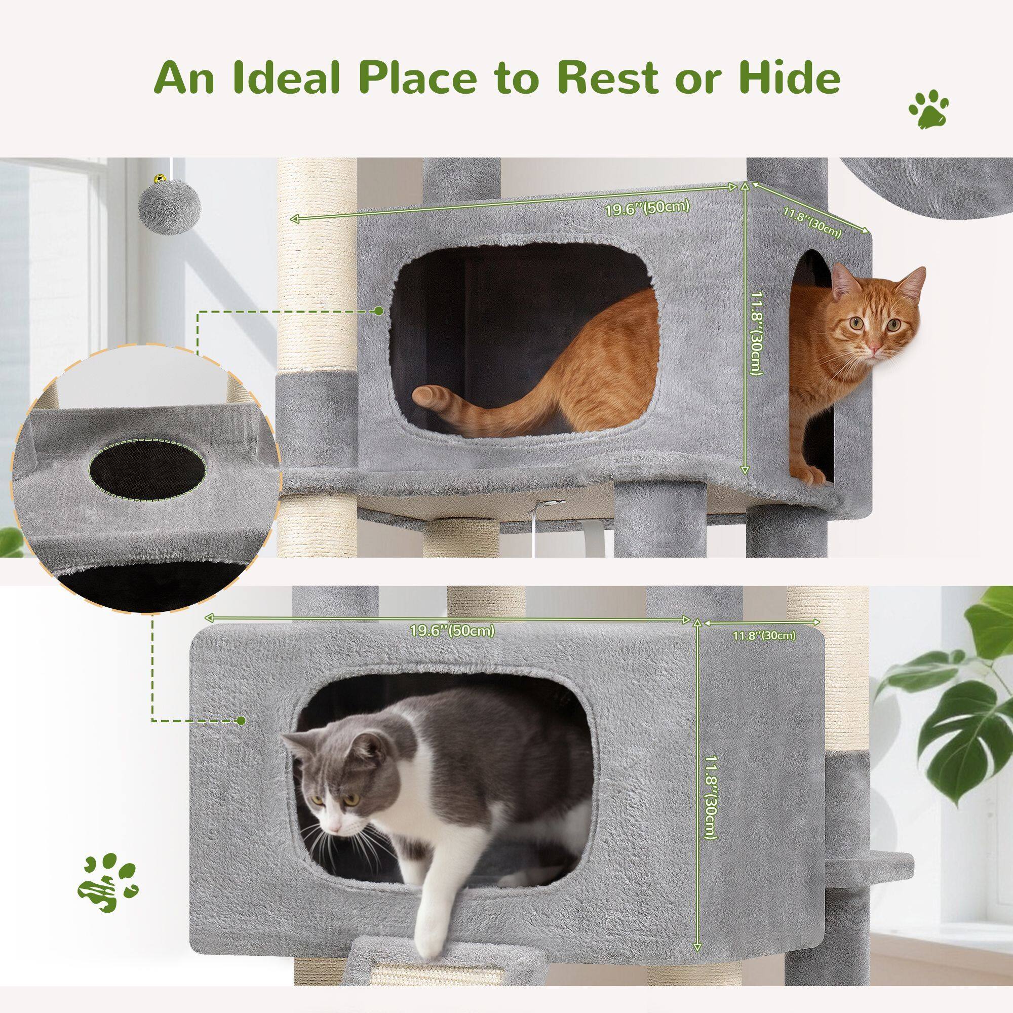 S77E Cat Tower(Light Grey,77-inch)