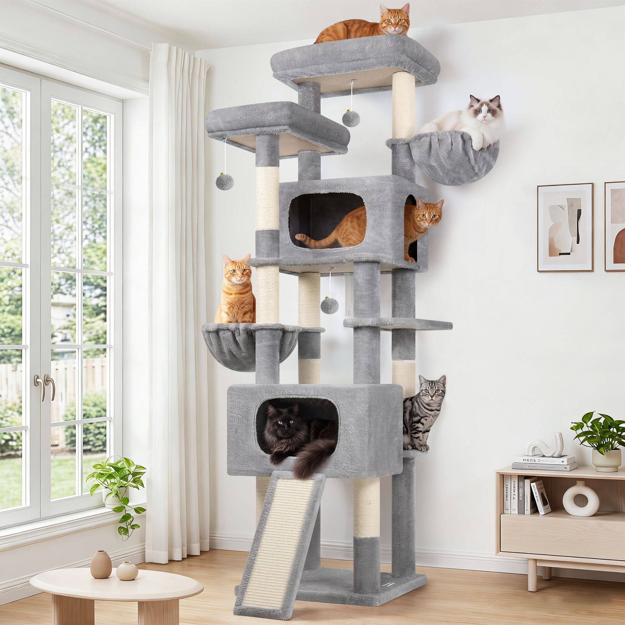 S77E Cat Tower(Light Grey,77-inch)