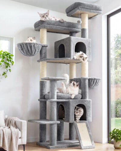 F75C Cat Tower(Light Grey,75-inch)