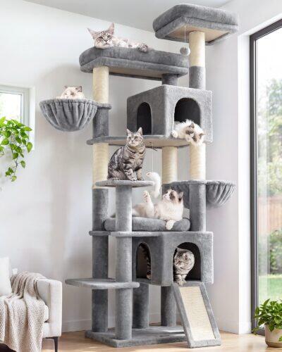F75C Cat Tower (Light Grey, 75-inch)