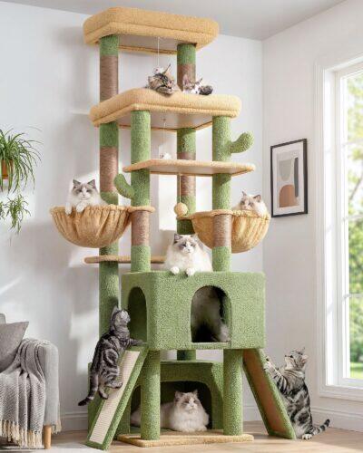 Z78 Tall Cat Tree(Cactus Green,78-inch)